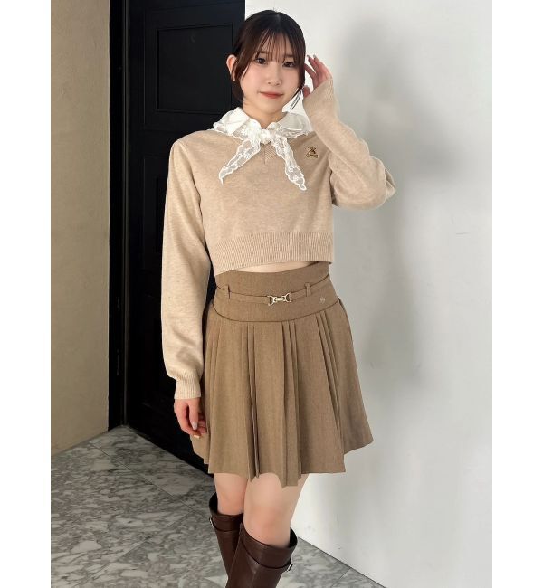 dazzlin「【POLO BCSコラボ】レーススカーフベア刺繍ニットトップス」|ニット・セーター|
