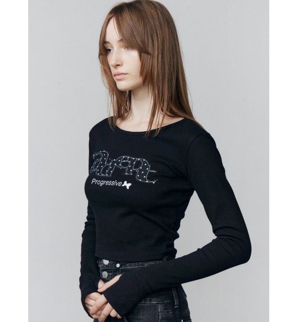 EMODA「ロゴパッチクロップロングスリーブTシャツ」|Tシャツ・カットソー|