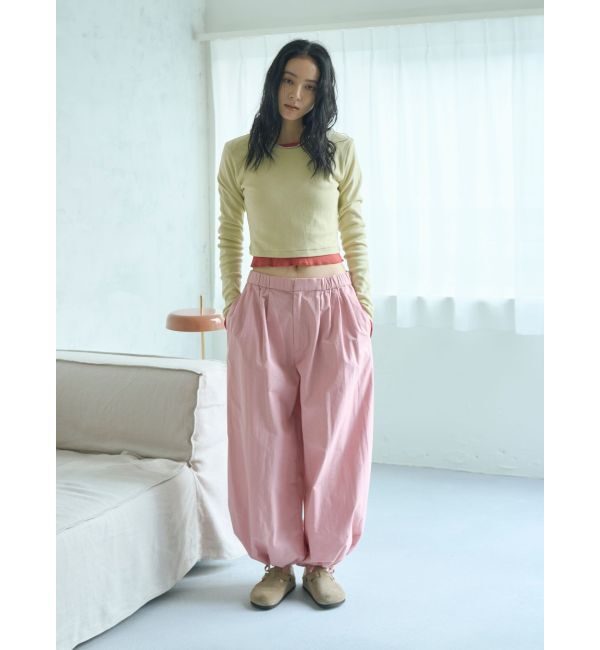 Ungrid「バレルレッグタックパンツ」|その他|ピンク