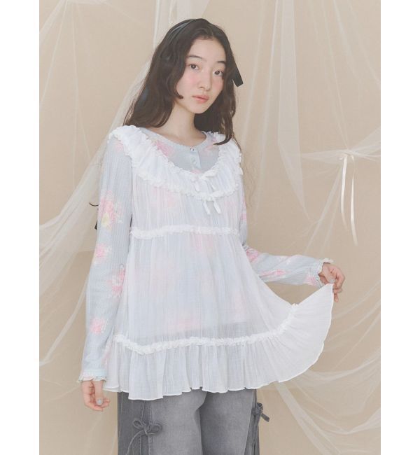 merry jenny「bouquetワッフルトップス」|Tシャツ・カットソー|
