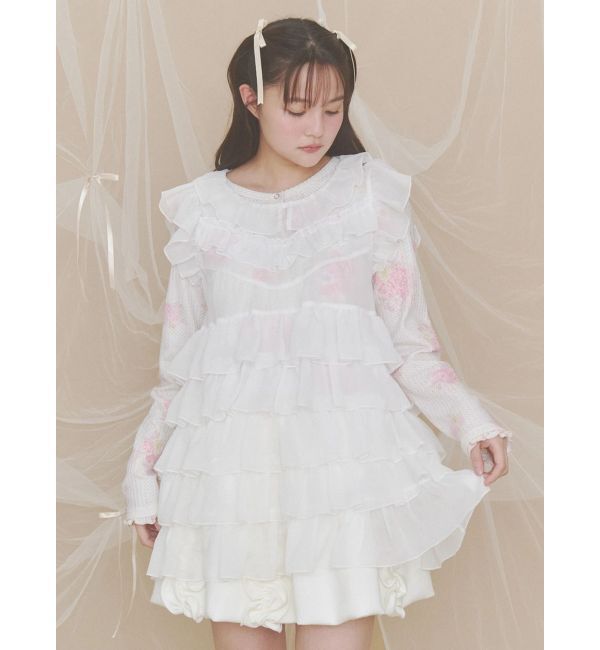 merry jenny「bouquetワッフルトップス」|Tシャツ・カットソー|