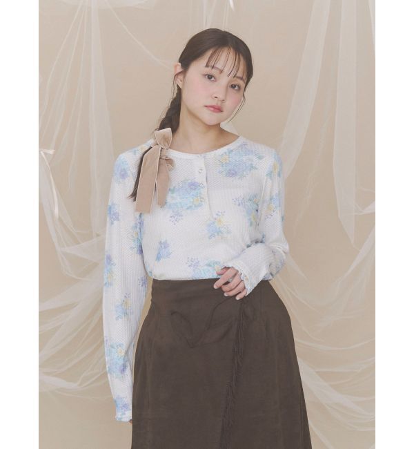 merry jenny「bouquetワッフルトップス」|Tシャツ・カットソー|