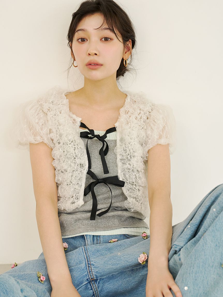 LILY BROWN「[L.B CANDY STOCK]バリエーションビジューデニムパンツ」|チノ|