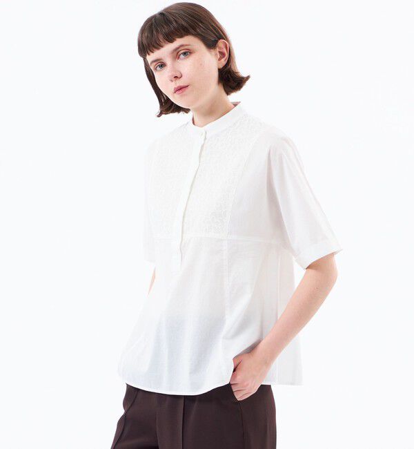 MACKINTOSH PHILOSOPHY「＜CRANWELL SHIRTS＞フラワーレース」|シャツ・ブラウス|ホワイト
