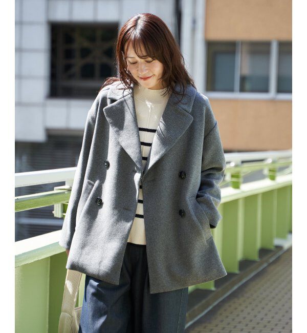ikka「ウールライクストレッチテーラーコート」|その他|チャコール