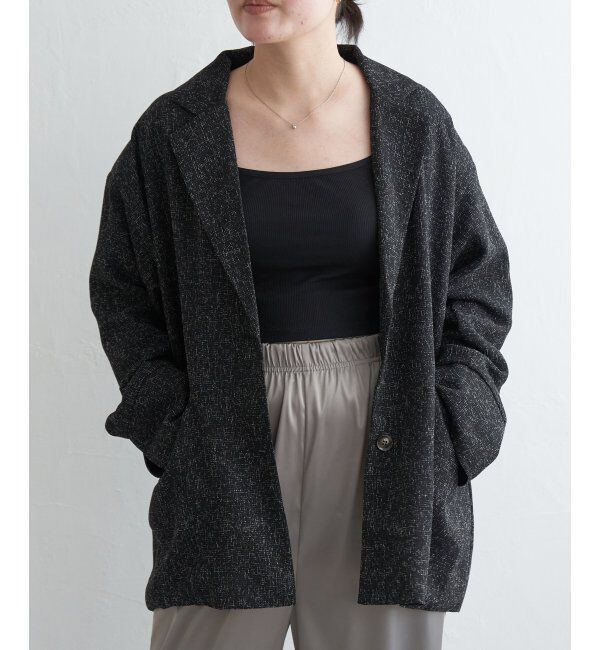 VENCE share style「サマーツイードダッドジャケット」|その他|ブラック