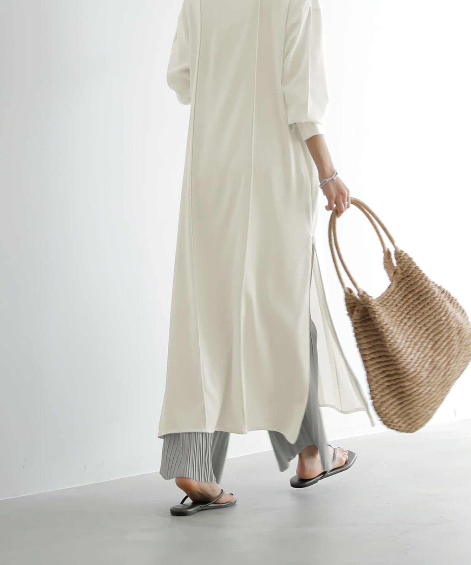 STYLE DELI「【LUXE】配色ステッチ両裾ファスナーワンピース」|ワンピース|