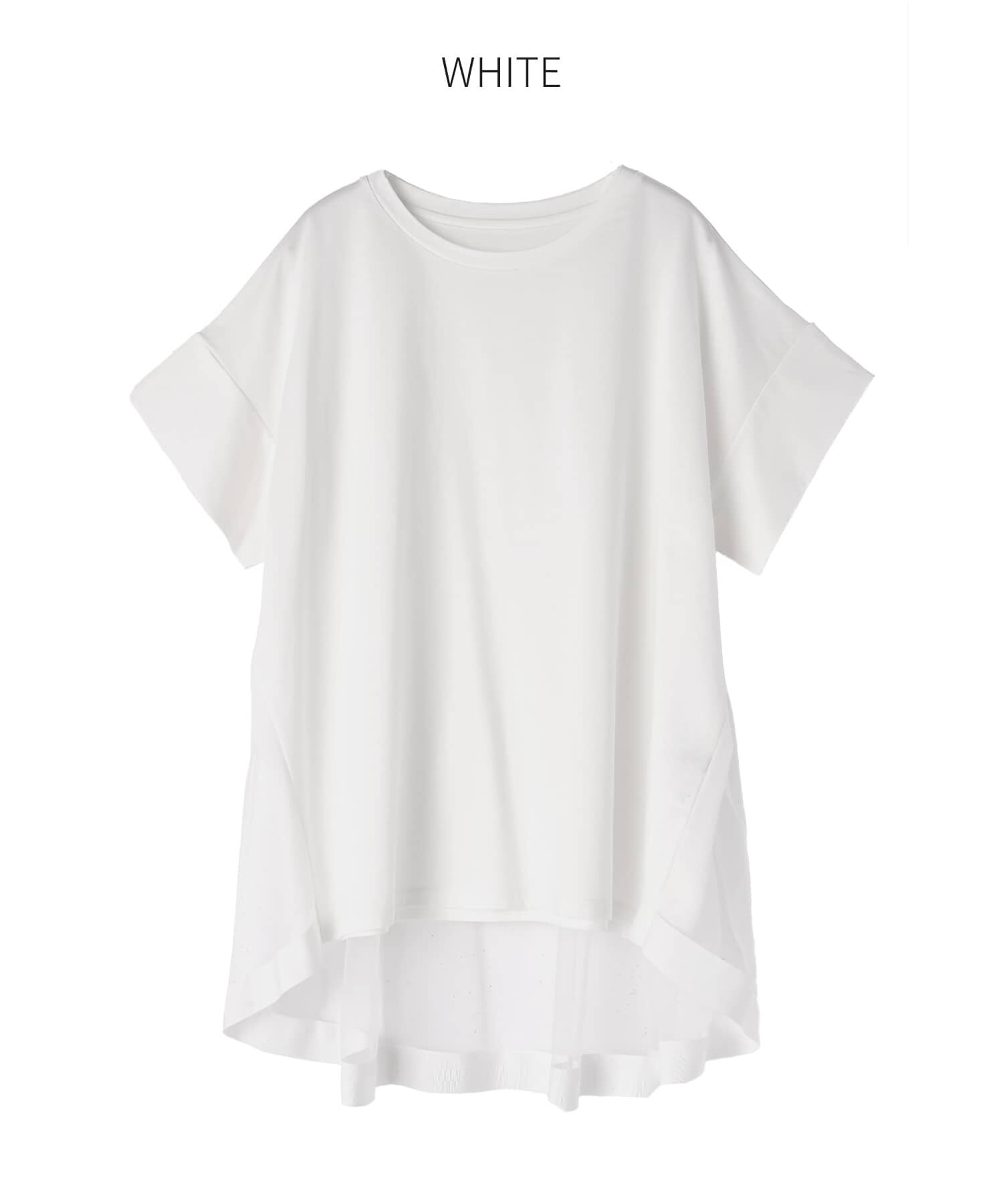 STYLE DELI「【Made in JAPAN】背面チュールカットソートップス」|Tシャツ・カットソー|