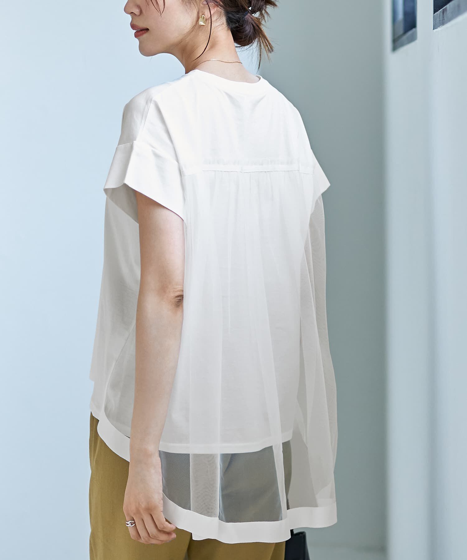 STYLE DELI「【Made in JAPAN】背面チュールカットソートップス」|Tシャツ・カットソー|