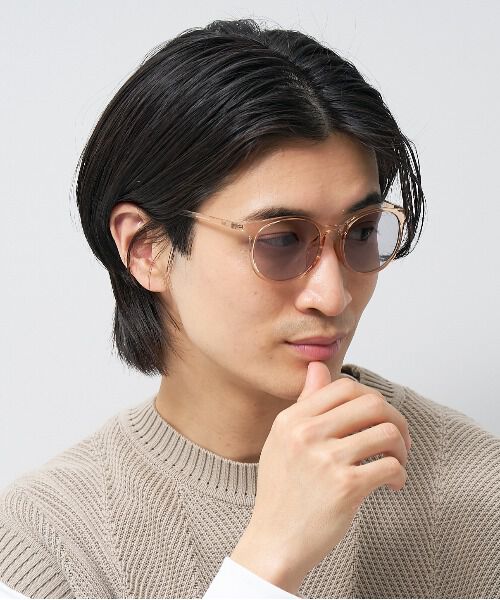  「ボストン型 サングラス 軽量 UVカット 紫外線対策 クリア ベージュ べっ甲 ブラック」|サングラス|