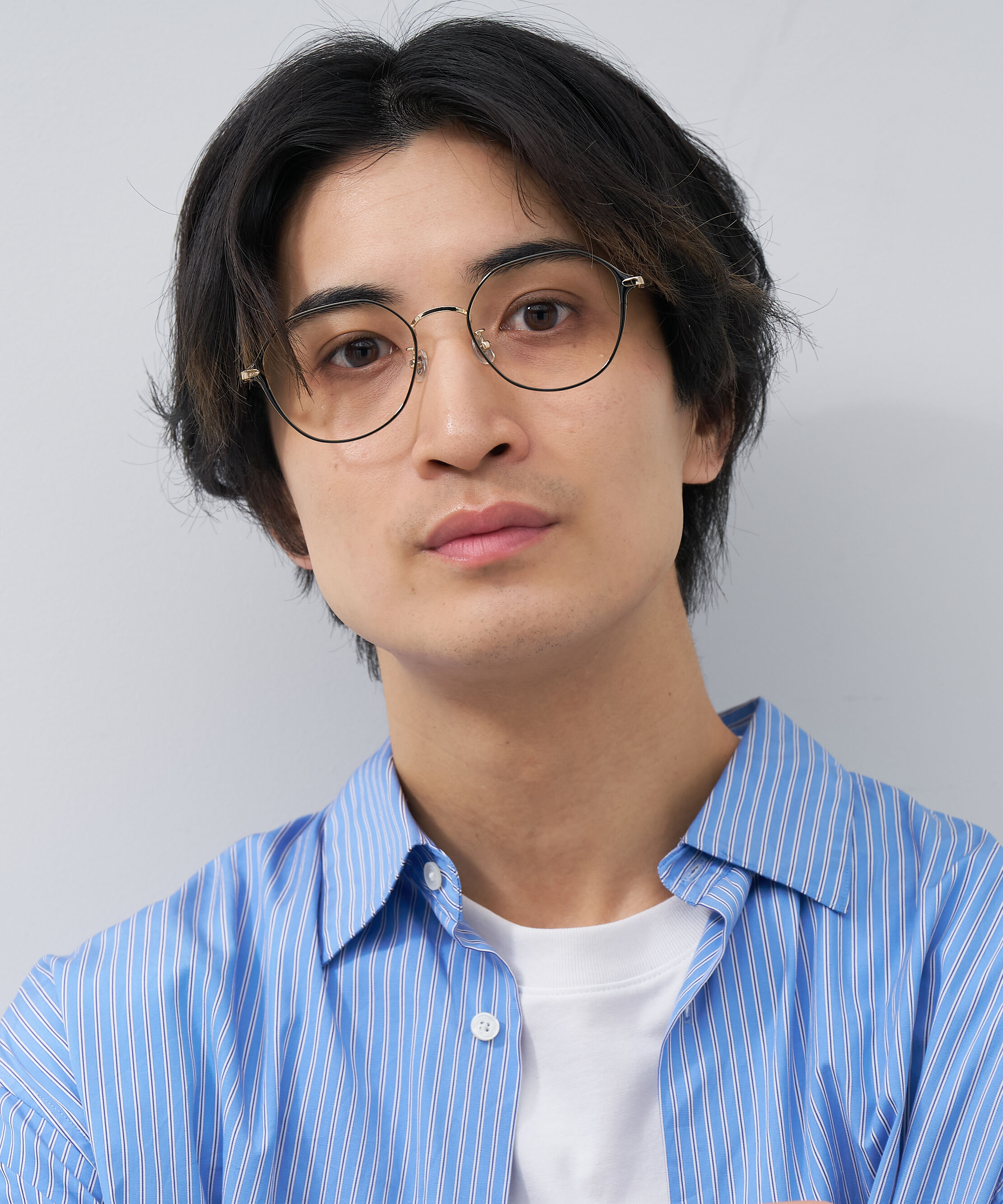 「ウェリントン クラウンパント 華奢なラインで大人可愛いメガネ 大きめサイズ 小顔 メタル レンズ交換券付き」|メガネ|