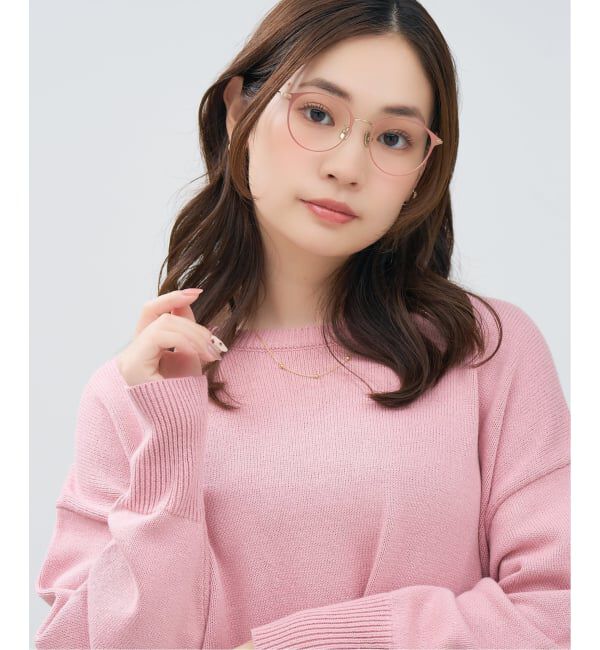  「ボストン型 メガネ | 中顔面短縮みえメガネ チタン 軽量 メタル 伊達 大人可愛い Zoff レンズ交換券付」|メガネ|