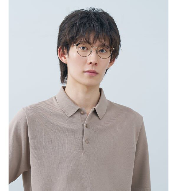  「ボストン型 メガネ | 中顔面短縮みえメガネ チタン 軽量 メタル 伊達 大人可愛い Zoff レンズ交換券付」|メガネ|薄ブラウン