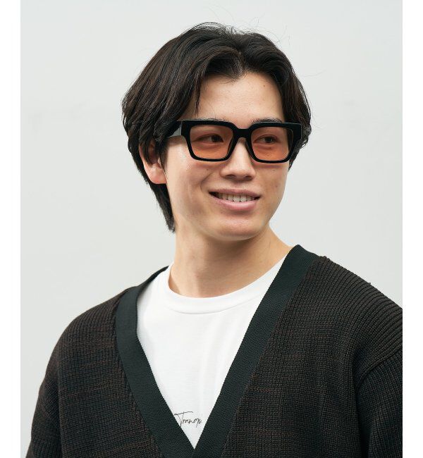  「SUNCUTGlasses/UV100%CUT ウェリントン型 サングラス [度無し専用] 四角 太縁 紫外線対策 UVカット」|サングラス|