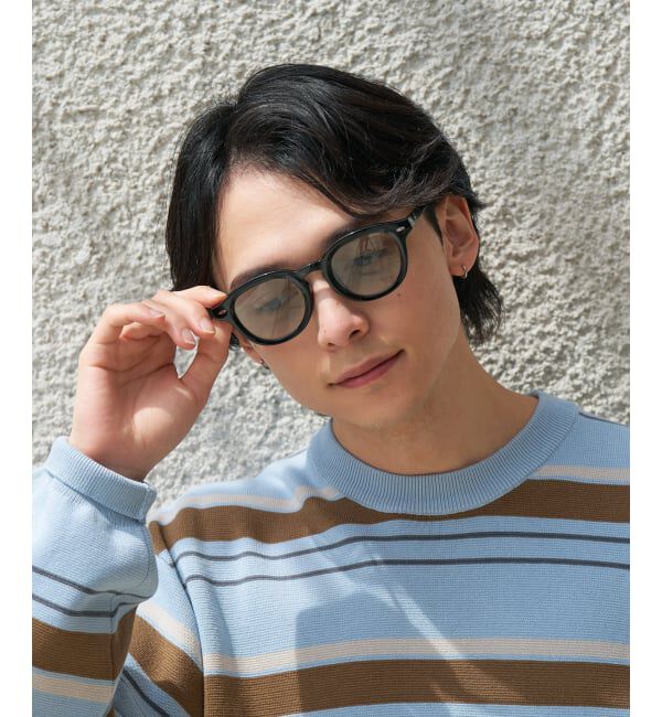  「【WEB限定】SUNCUTGlasses/UV100%CUT ウェリントン型サングラス | カラーレンズ 太縁 紫外線対策 UVカット」|サングラス|