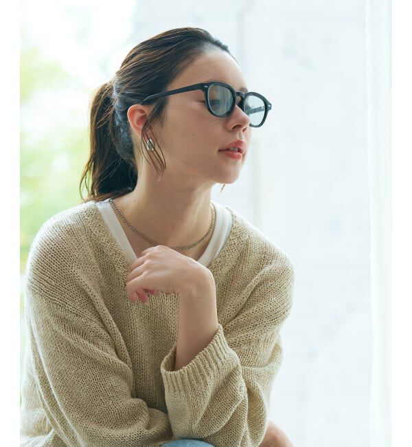  「【WEB限定】SUNCUTGlasses/UV100%CUT ウェリントン型サングラス | カラーレンズ 太縁 紫外線対策 UVカット」|サングラス|