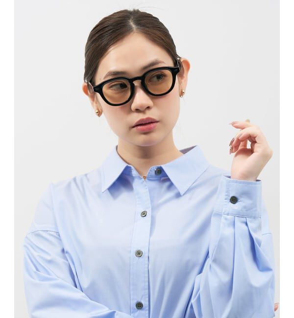  「【WEB限定】SUNCUTGlasses/UV100%CUT ウェリントン型サングラス | カラーレンズ 太縁 紫外線対策 UVカット」|サングラス|黒