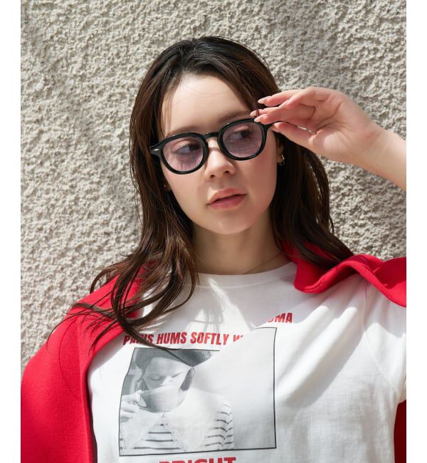  「【WEB限定】SUNCUTGlasses/UV100%CUT ウェリントン型サングラス | カラーレンズ 太縁 紫外線対策 UVカット」|サングラス|