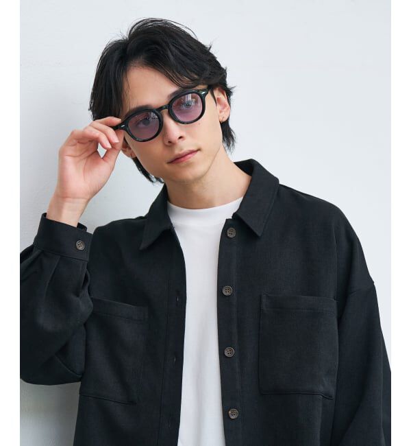  「【WEB限定】SUNCUTGlasses/UV100%CUT ウェリントン型サングラス | カラーレンズ 太縁 紫外線対策 UVカット」|サングラス|