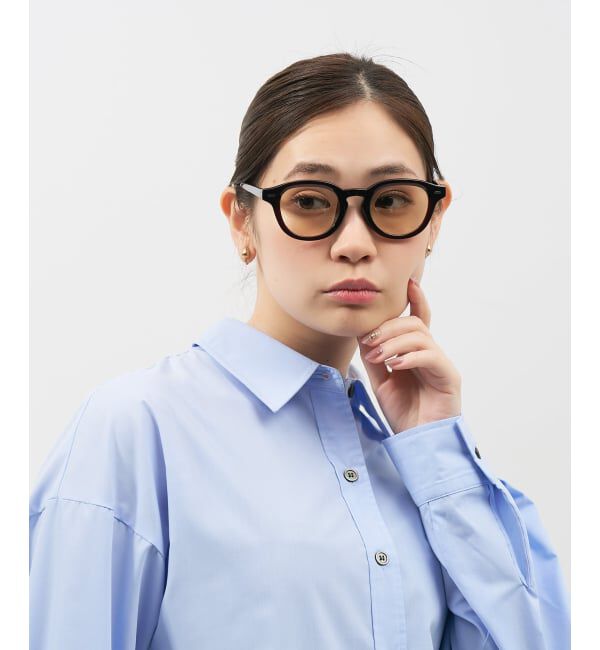  「【WEB限定】SUNCUTGlasses/UV100%CUT ウェリントン型サングラス | カラーレンズ 太縁 紫外線対策 UVカット」|サングラス|ブラウン1