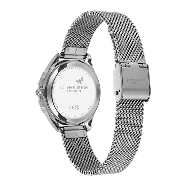 OLIVIA BURTON 「〈OLIVIA BURTON(ｵﾘﾋﾞｱﾊﾞｰﾄﾝ)〉ｼｸﾞﾈﾁｬｰ 30mm ｱｼﾞｭｰﾙ ﾌﾞﾙｰ&ｼﾙﾊﾞｰメッシュ」|腕時計|