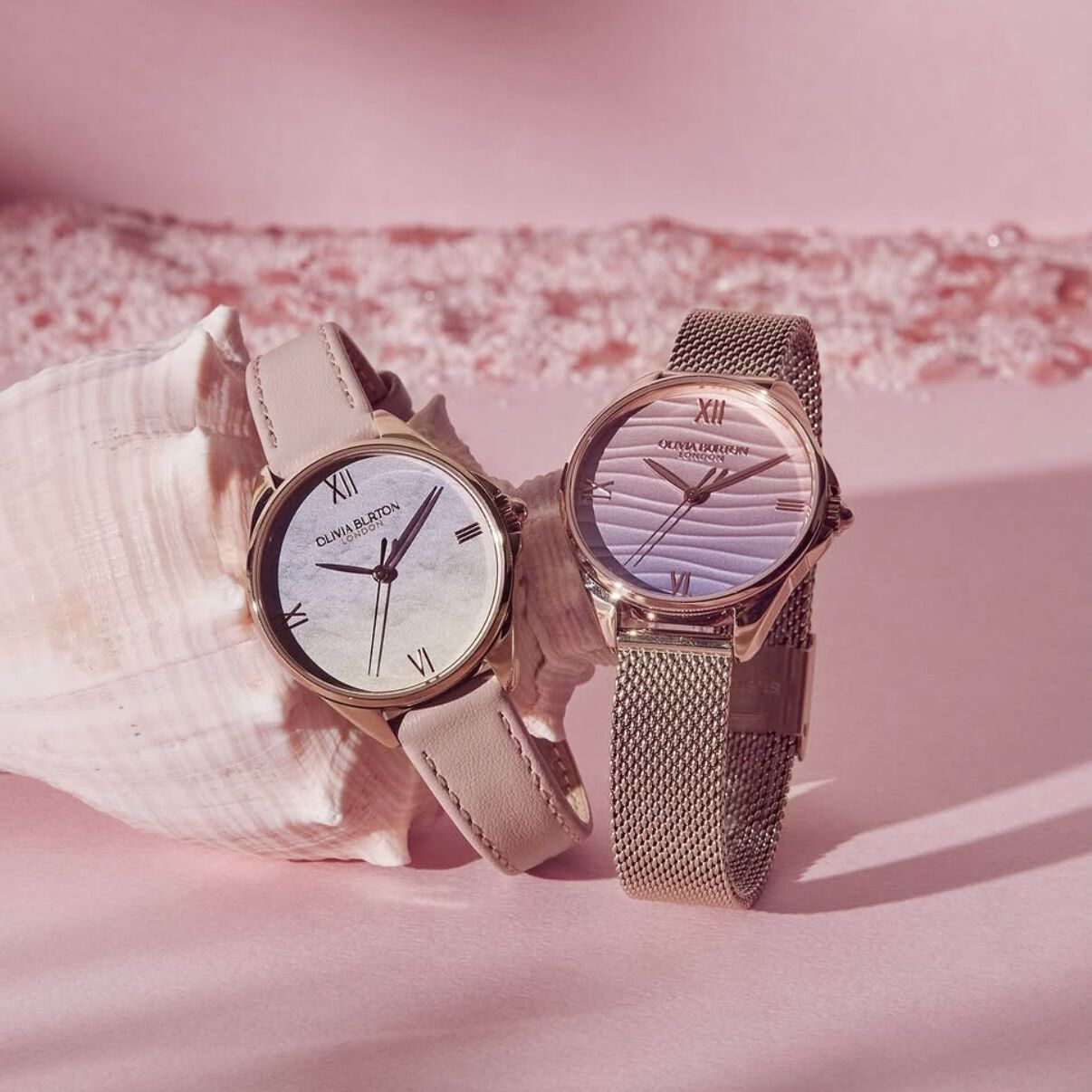 OLIVIA BURTON 「〈OLIVIA BURTON(ｵﾘﾋﾞｱﾊﾞｰﾄﾝ)〉ｼｸﾞﾈﾁｬｰ30mm ｱｼﾞｭｰﾙﾋﾟﾝｸﾊﾟｰﾌﾟﾙ&ﾛｰｽﾞｺﾞｰﾙﾄﾞﾒｯｼｭ」|腕時計|