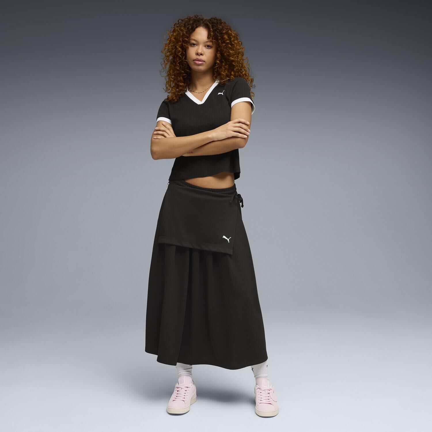 PUMA「【PUMA ｳｪｱ】W T7 MIDI PLEATED SKIRT」|サンダル|