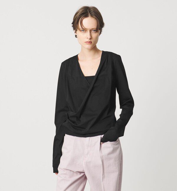 AEWEN MATOPH「＜AEWEN MATOPH＞ジャージーカシュクールカーディガン」|カーディガン|BLACK