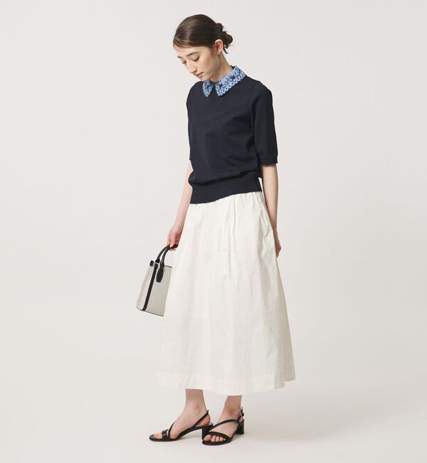 UNITED ARROWS「ボリューム タック スカート WHITE ‐ウォッシャブル‐」|スカート|