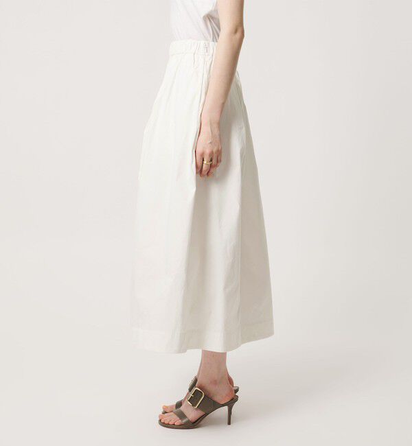 UNITED ARROWS「ボリューム タック スカート WHITE ‐ウォッシャブル‐」|スカート|