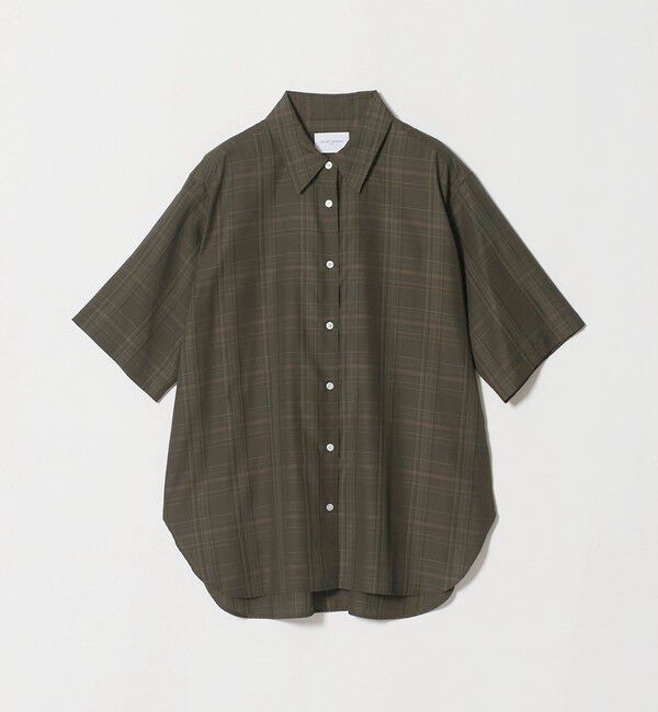 UNITED ARROWS「チェック スカーフ 5分袖 シャツ」|シャツ・ブラウス|