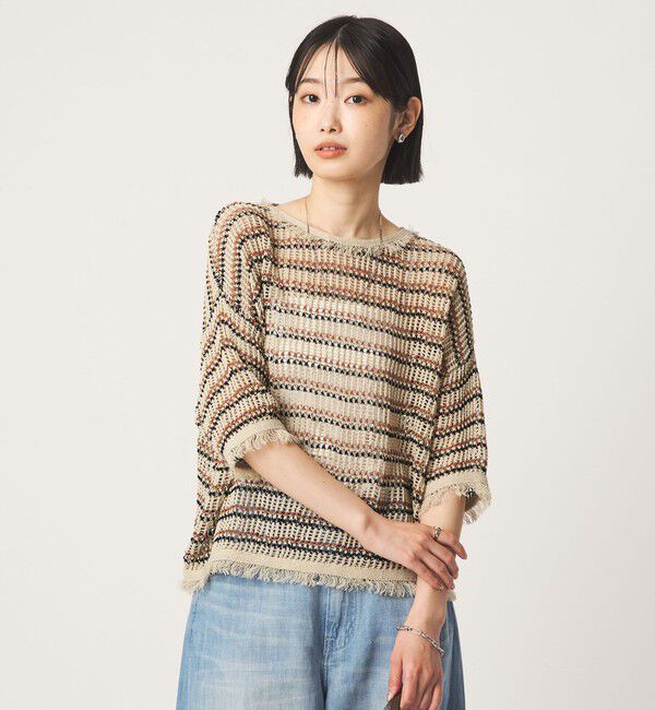 UNITED ARROWS green label relaxing「フリンジ ニット プルオーバー」|ニット・セーター|