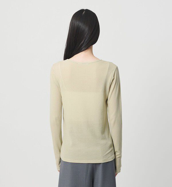BEAUTY&YOUTH UNITED ARROWS「ハイツイストコットン シアークレープ ロングスリーブTシャツ」|Tシャツ・カットソー|