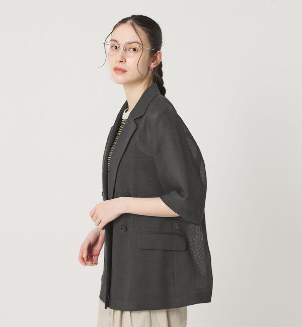 BEAUTY&YOUTH UNITED ARROWS「ポリエステル メッシュ ハーフスリーブ ジャケット ウォッシャブル」|テーラードジャケット|