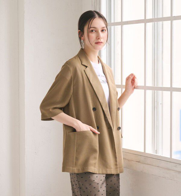 BEAUTY&YOUTH UNITED ARROWS「ポリエステル メッシュ ハーフスリーブ ジャケット ウォッシャブル」|テーラードジャケット|