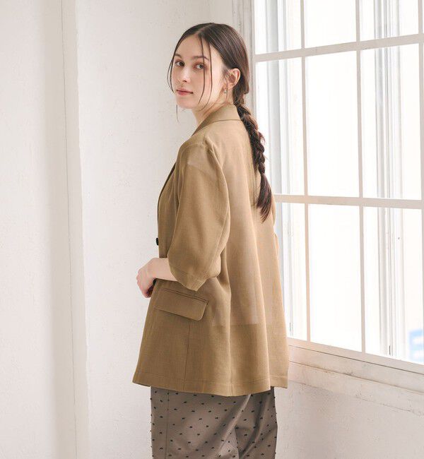 BEAUTY&YOUTH UNITED ARROWS「ポリエステル メッシュ ハーフスリーブ ジャケット ウォッシャブル」|テーラードジャケット|