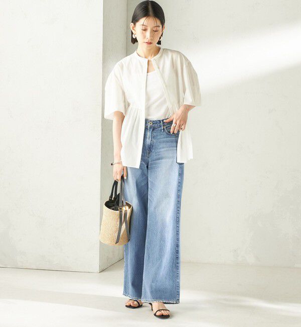 SHIPS for women「〈接触冷感 / 撥水加工〉TEXBRID(R) タフタ ショート スリーブ 羽織 シャツ」|シャツ・ブラウス|
