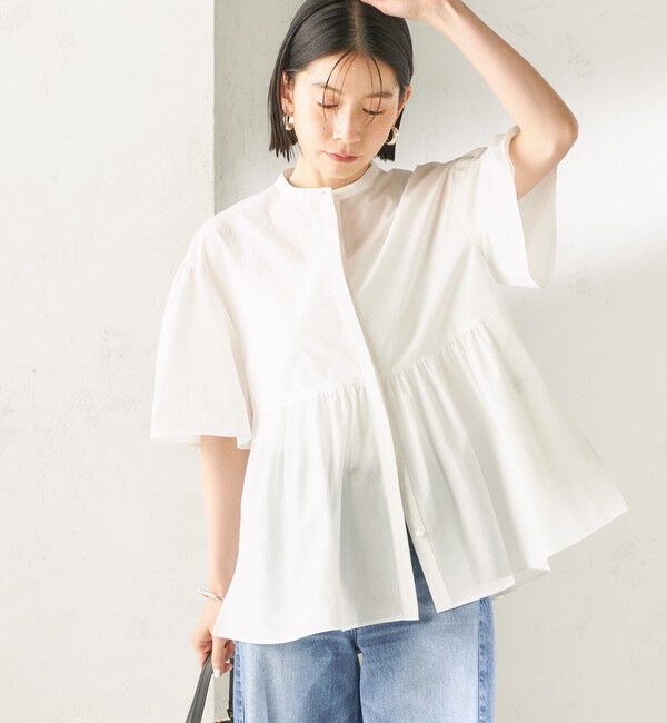 SHIPS for women「〈接触冷感 / 撥水加工〉TEXBRID(R) タフタ ショート スリーブ 羽織 シャツ」|シャツ・ブラウス|