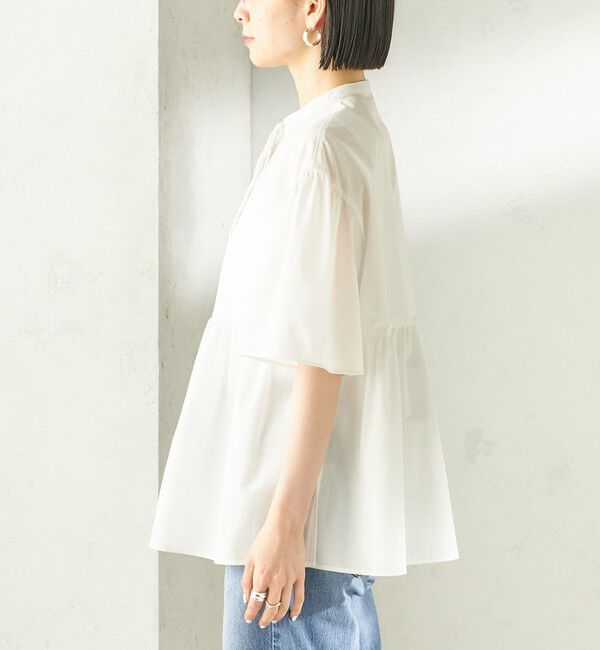 SHIPS for women「〈接触冷感 / 撥水加工〉TEXBRID(R) タフタ ショート スリーブ 羽織 シャツ」|シャツ・ブラウス|