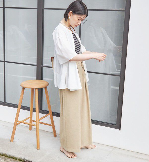 SHIPS for women「〈接触冷感 / 撥水加工〉TEXBRID(R) タフタ ショート スリーブ 羽織 シャツ」|シャツ・ブラウス|