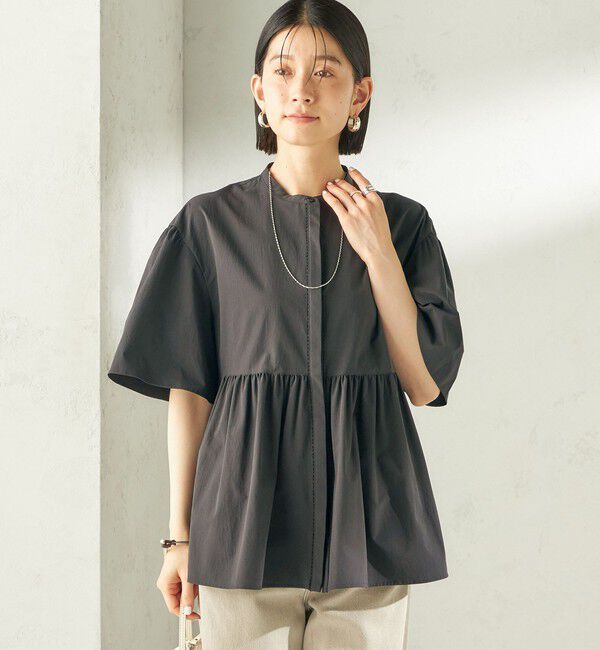 SHIPS for women「〈接触冷感 / 撥水加工〉TEXBRID(R) タフタ ショート スリーブ 羽織 シャツ」|シャツ・ブラウス|
