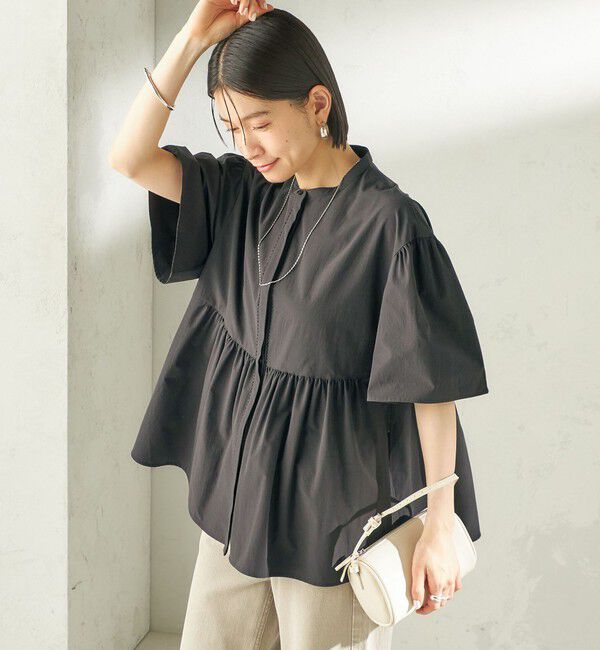 SHIPS for women「〈接触冷感 / 撥水加工〉TEXBRID(R) タフタ ショート スリーブ 羽織 シャツ」|シャツ・ブラウス|