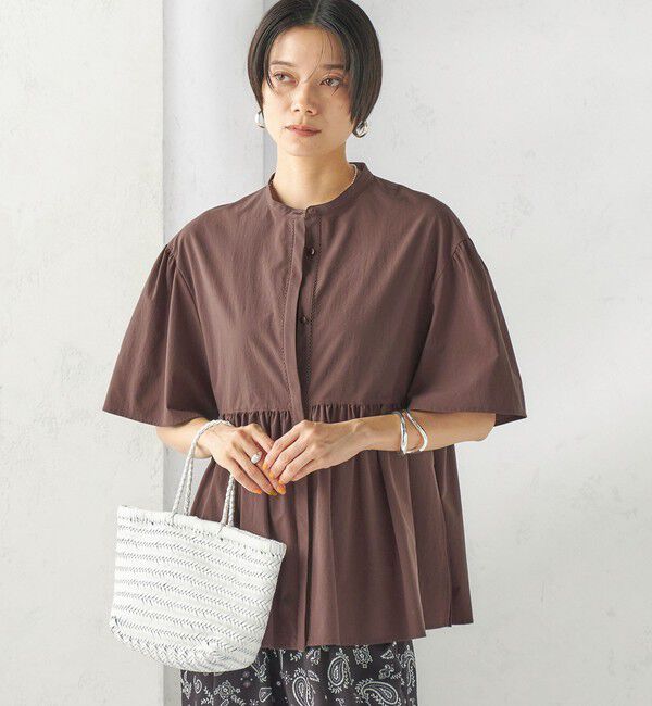 SHIPS for women「〈接触冷感 / 撥水加工〉TEXBRID(R) タフタ ショート スリーブ 羽織 シャツ」|シャツ・ブラウス|