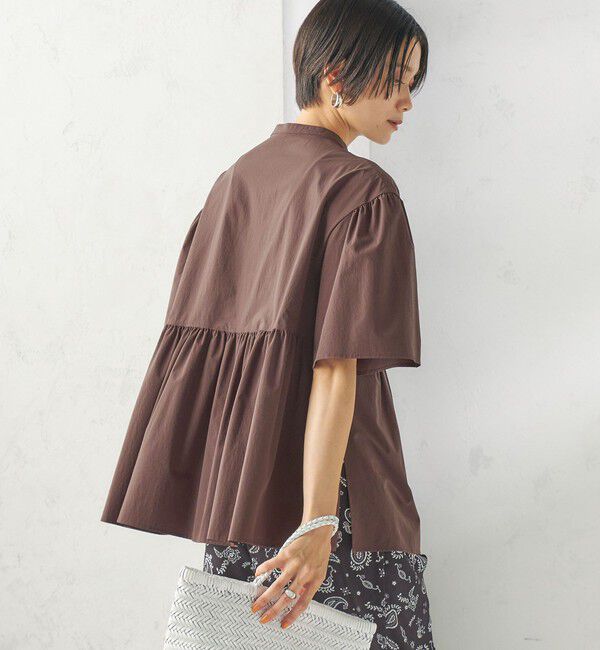 SHIPS for women「〈接触冷感 / 撥水加工〉TEXBRID(R) タフタ ショート スリーブ 羽織 シャツ」|シャツ・ブラウス|