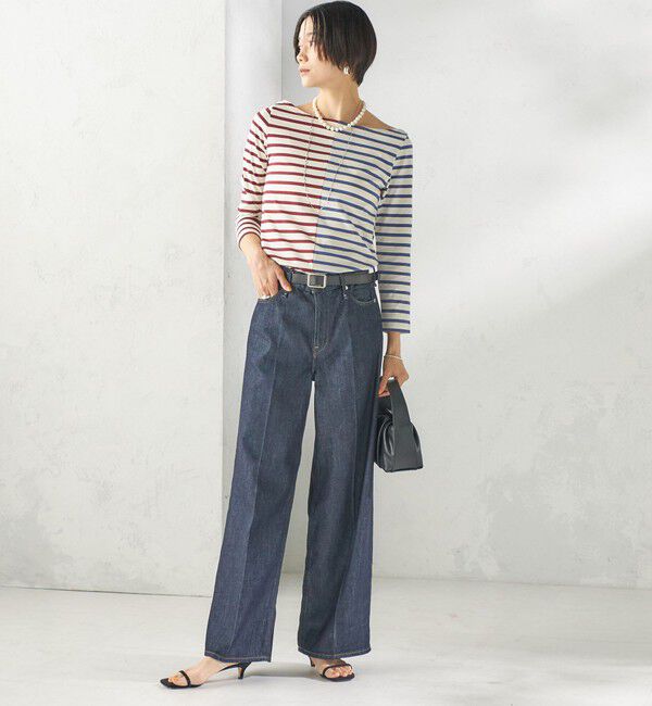 SHIPS for women「【SHIPS別注】Le minor: バイカラー ボートネック プルオーバー」|Tシャツ・カットソー|