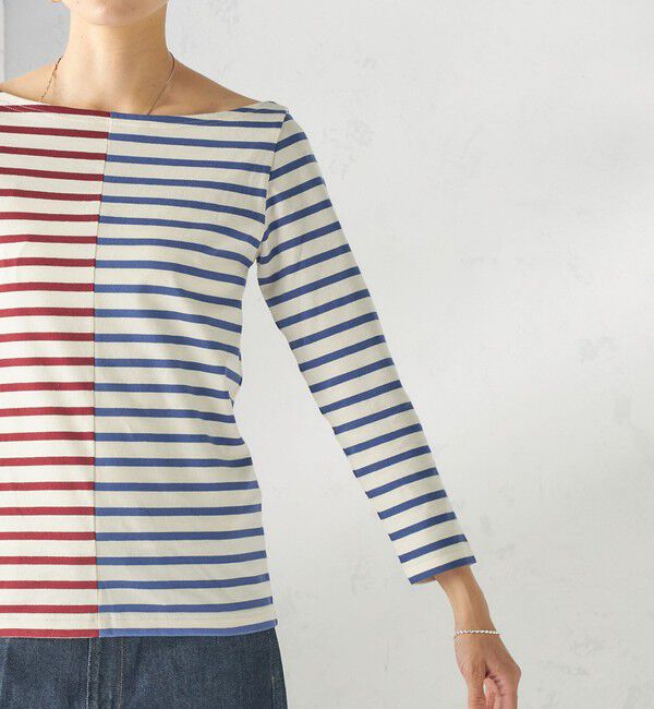 SHIPS for women「【SHIPS別注】Le minor: バイカラー ボートネック プルオーバー」|Tシャツ・カットソー|
