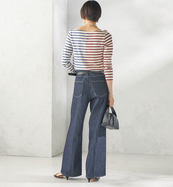 SHIPS for women「【SHIPS別注】Le minor: バイカラー ボートネック プルオーバー」|Tシャツ・カットソー|