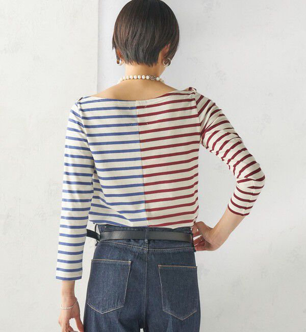 SHIPS for women「【SHIPS別注】Le minor: バイカラー ボートネック プルオーバー」|Tシャツ・カットソー|