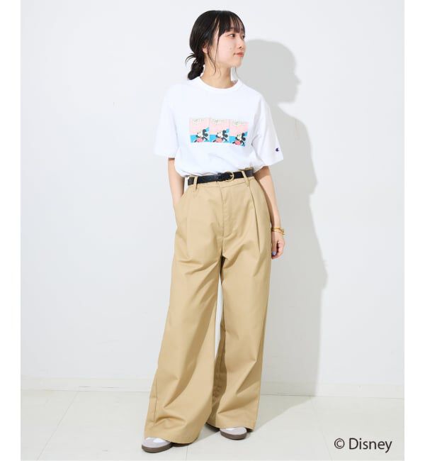 SLOBE IENA「《追加》Champion/チャンピオン SLOBE別注 /Mickey/Donald/ Tシャツ」|Tシャツ・カットソー|