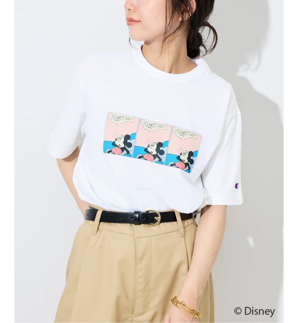 SLOBE IENA「《追加》Champion/チャンピオン SLOBE別注 /Mickey/Donald/ Tシャツ」|Tシャツ・カットソー|
